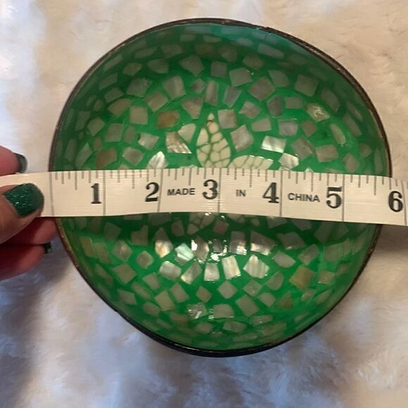 Hand Crafted Sea Shell and Coconut Shell Bowl Abalone - Picture 5 of 6